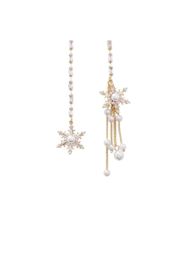 Alloy With Gold Plated Fashion Snowflake Tassel  Earrings