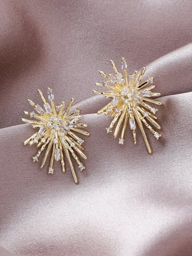 Alloy With Gold Plated Trendy Flower Stud Earrings