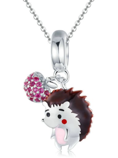 custom 925 silver cute hedgehog charms
