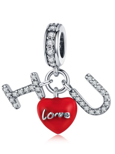 SCC1055 925 Sterling Silver With Antique Silver Plated Classic Heart charms