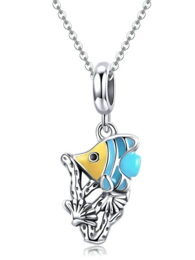 custom 925 silver cute fish charms