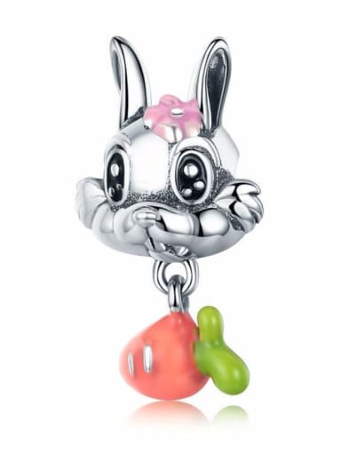 custom 925 silver cute rabbit charms