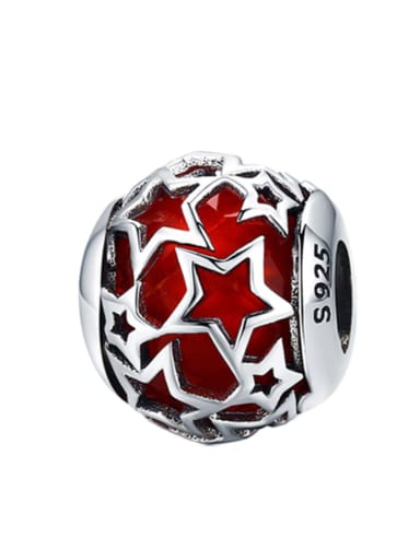Red 925 silver star charms