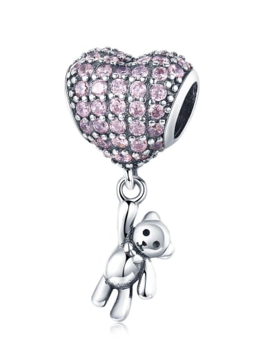 SCC1054 925 Sterling Silver With Antique Silver Plated Classic Heart charms