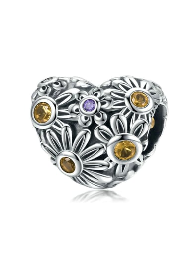 custom 925 silver cute heart charms