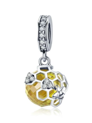 Pendant 925 silver cute honeycomb charms