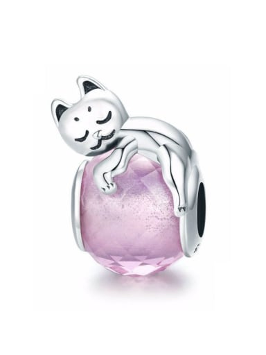 custom 925 silver cute cat charms