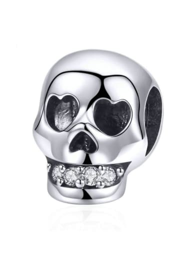 custom 925 silver cute skull charms