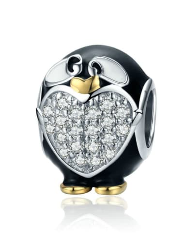 custom 925 silver cute penguin charms