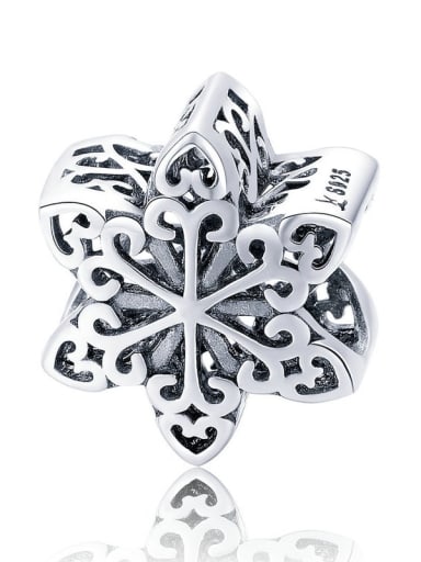 SCC719 925 silver cute snowflake charms