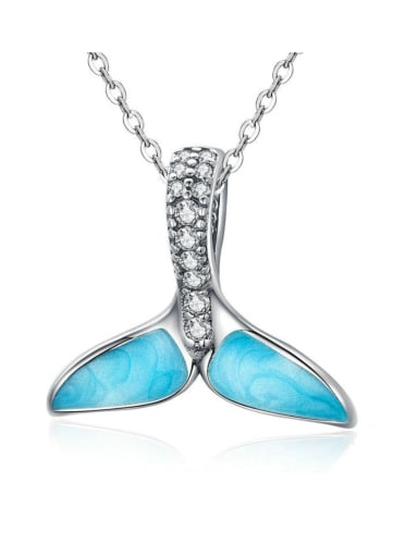 Pendant Chain 925 silver blue fishtail charms