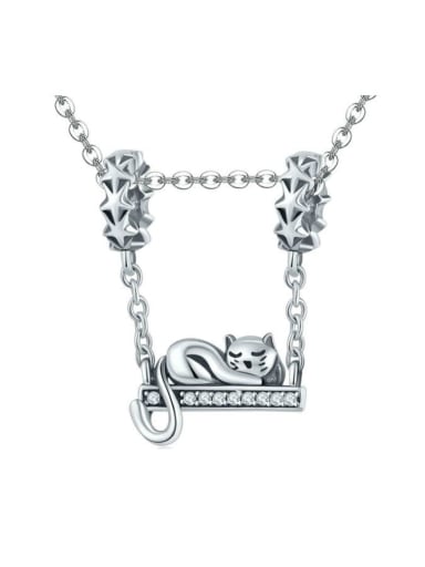 Pendant Chain 925 silver cute cat charms