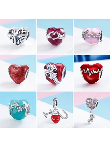 925 Sterling Silver With Antique Silver Plated Classic Heart charms