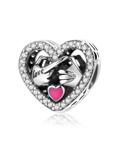 custom 925 silver cute heart charms