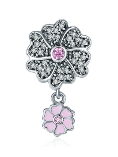 custom 925 silver romantic flower charms