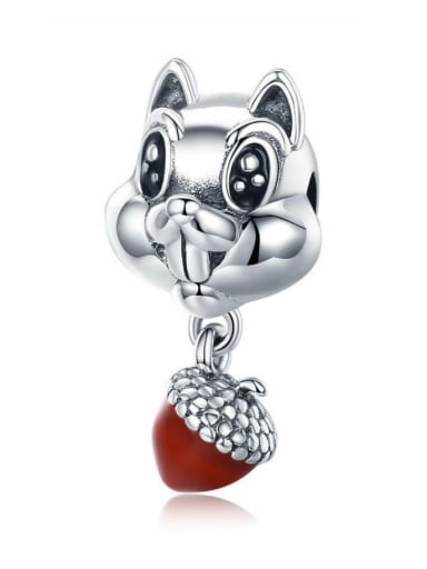custom 925 silver cute squirrel charms