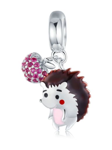 925 silver cute hedgehog charms