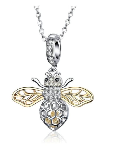 Necklace 925 silver cute bee charms