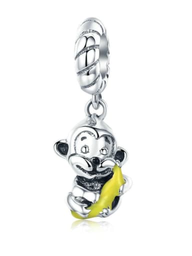 custom 925 silver cute monkey charms