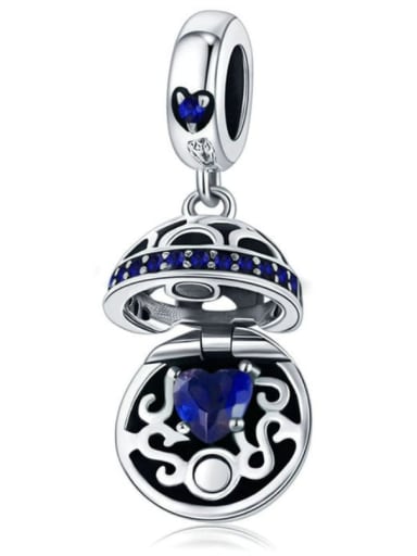 Blue 925 silver love charms