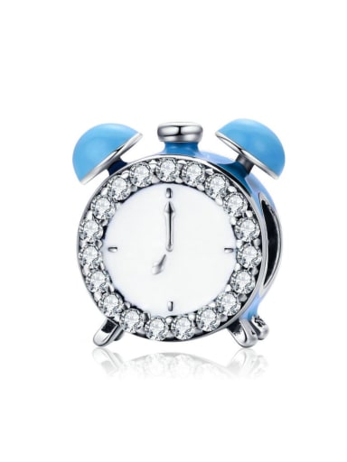 925 silver cute alarm clock charms