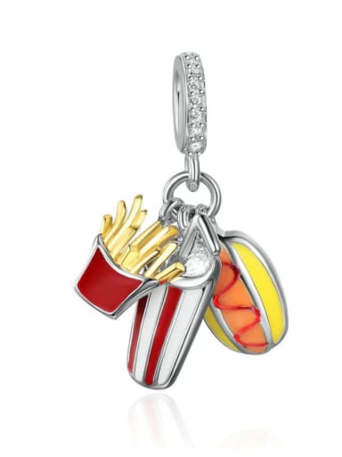 925 Silver Cola Fries Burger charms