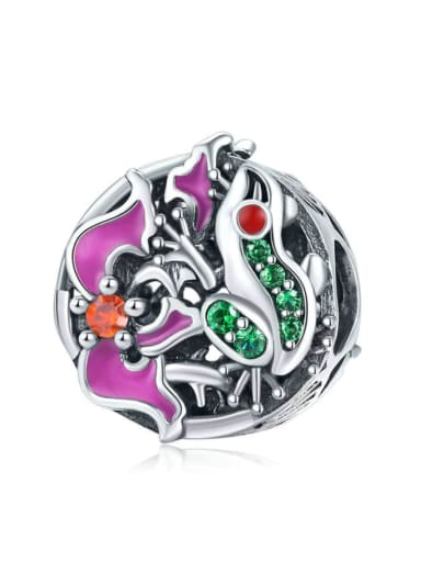 925 silver cute tree frog charms