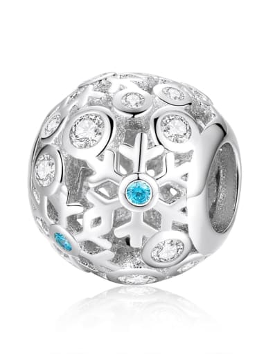 SCC988 925 silver cute snowflake charms