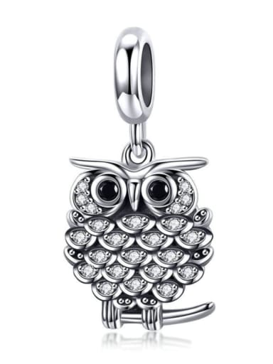custom 925 silver cute owl charms