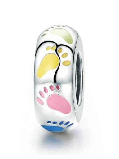 custom 925 silver cute footprint charms