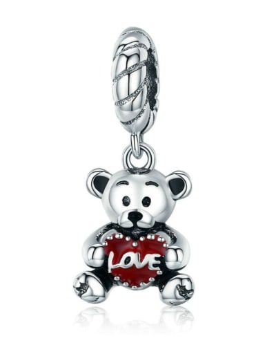 custom 925 silver cute bear charms