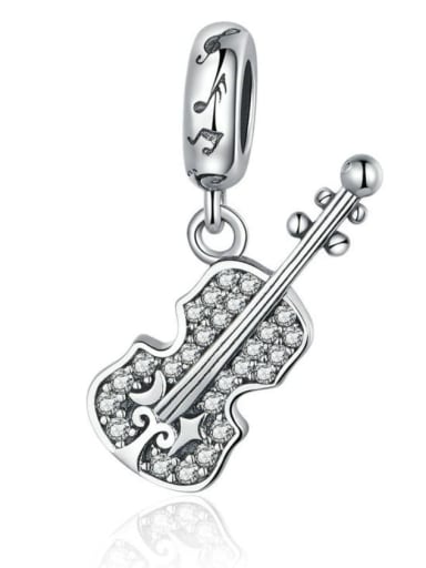 925 silver cute violin charms