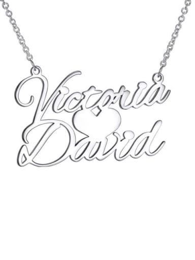 Custom Sweet Love Personalized Name Necklace silver