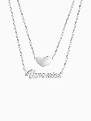 custom Customized Two Layers Personalized Heart Name Necklace