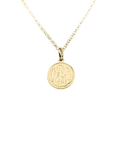 18K Gold Plated Customize Embossed  Monogram Necklaces sterling siver
