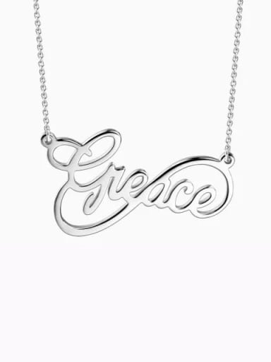 Silver Customized Infinity Style Name Necklace