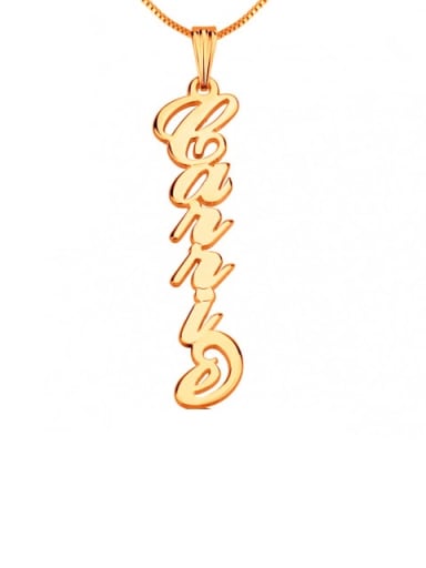 18K Rose Gold Plated Personalized Vertical Name Necklace