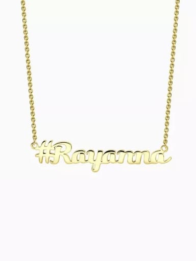 18K Gold Plated Customized Silver Hashtag Name Necklace