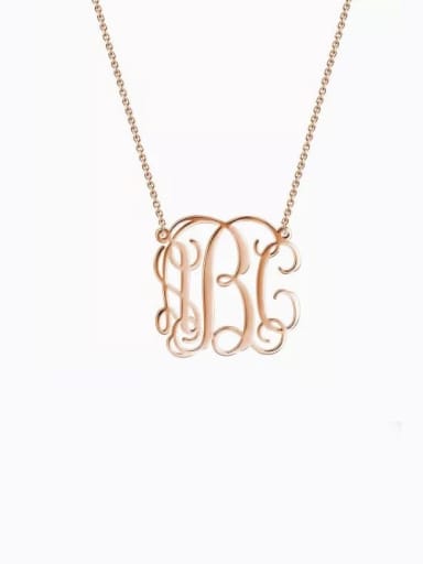 Small Celebrity RBC Monogram Necklace Sterling Silver