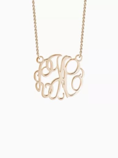 18K Rose Gold Plated Customize Monogram Necklace Sterling Silver