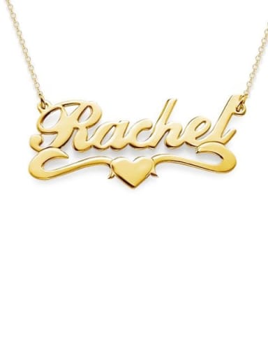 18K Gold Plated Rachel style Personalized Heart Name Necklace