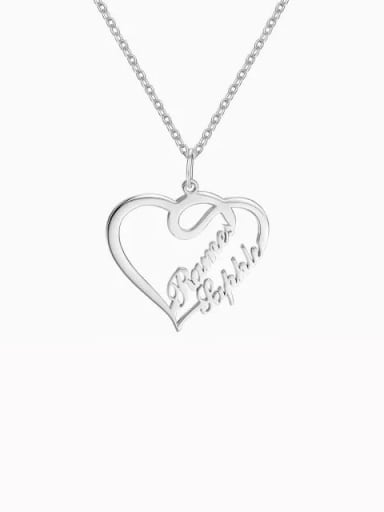 custom Customize Overlapping Heart Two Name Necklace