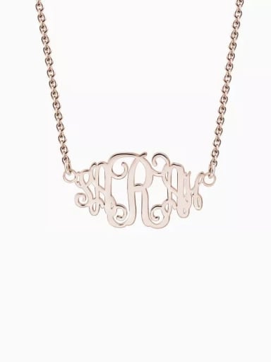 Customize Celebrity Monogram Necklace sterling Silver