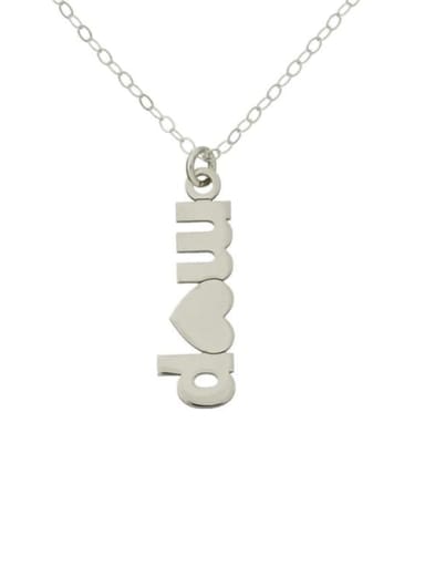 18K White Gold Plated Personalized Double Initial Plate With A Heart