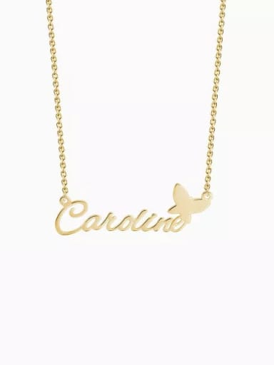 18K Gold Plated Customize silver Personalized Name Necklace With Butterfly