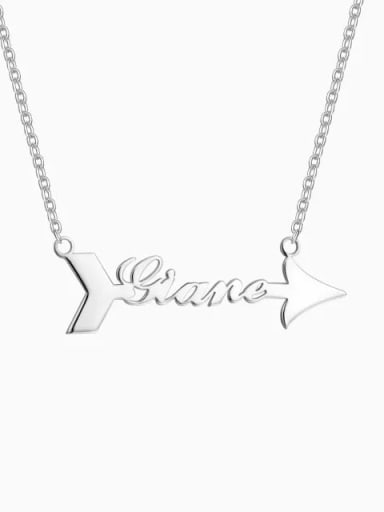 Personalized 925 Silver Arrow Name Necklace