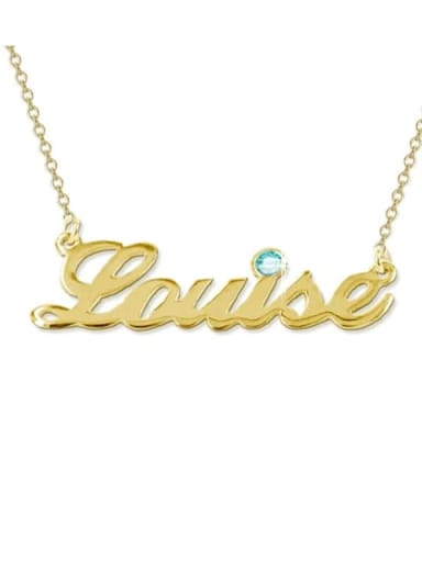 18K Gold Plated silver personalized Name Necklace Birthstone