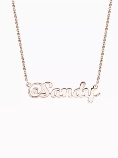 18K Rose Gold Plated Customize Silver "@" Sign Name Necklace