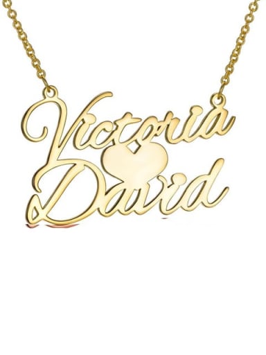 18K Gold Plated Custom Sweet Love Personalized Name Necklace silver