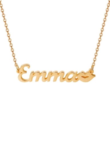 18K Rose Gold Plated Personalized Kiss Name Necklace Silver